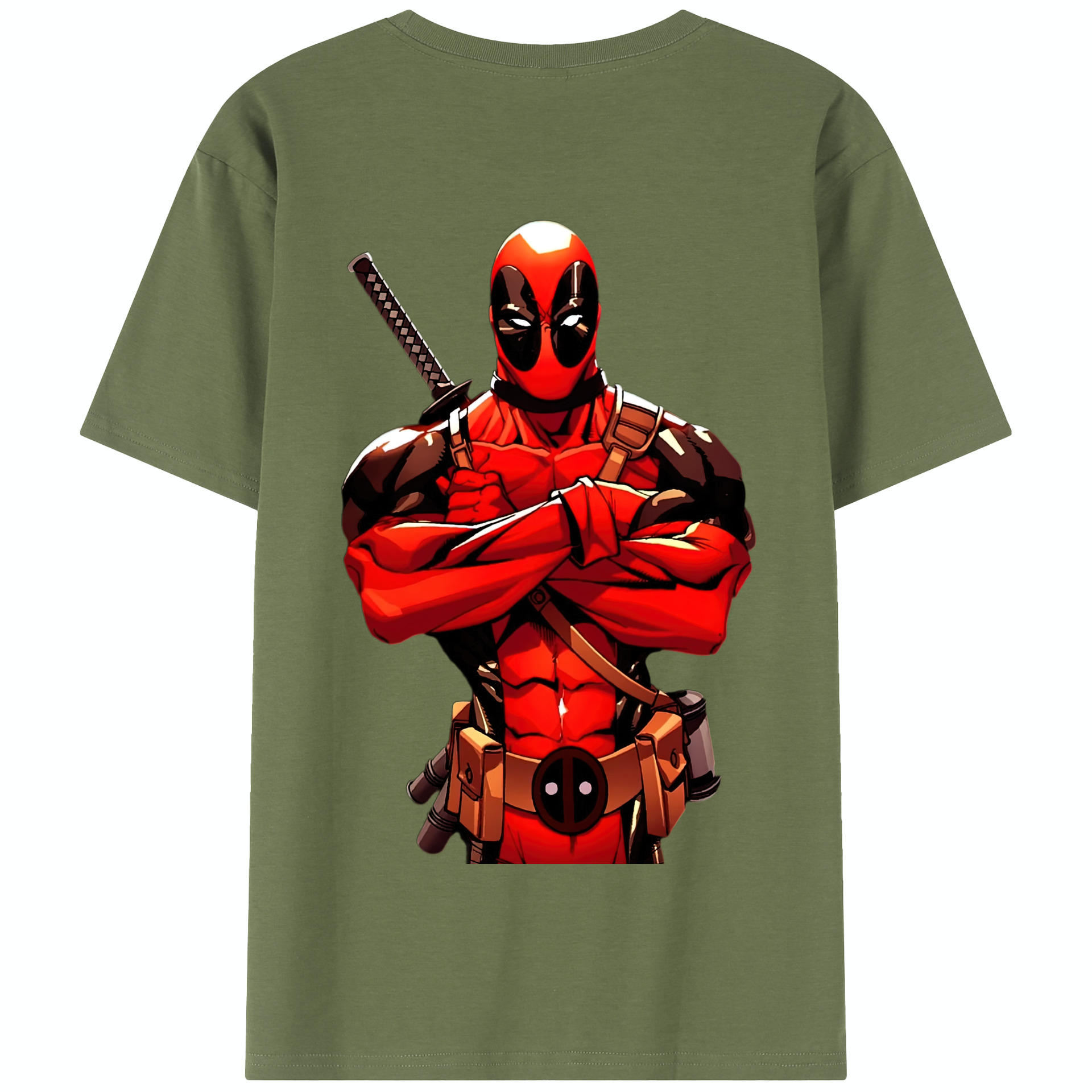 （画像用） Deadpool デッドプール 綿100％半袖Tシャツ（背面プリント）